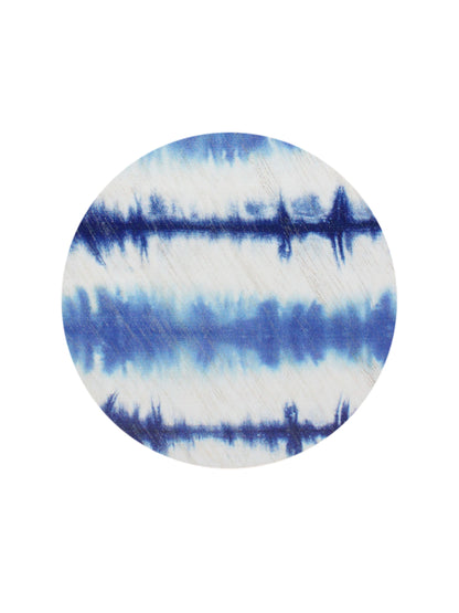 California Beach House 12 oz scented candle White vessel with Blue tye dye stripes lid