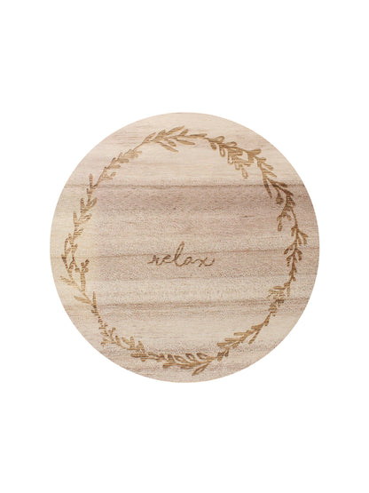 Eucalyptus & Lavender 12 oz scented candle Light purple vessel with "relax" carved lid