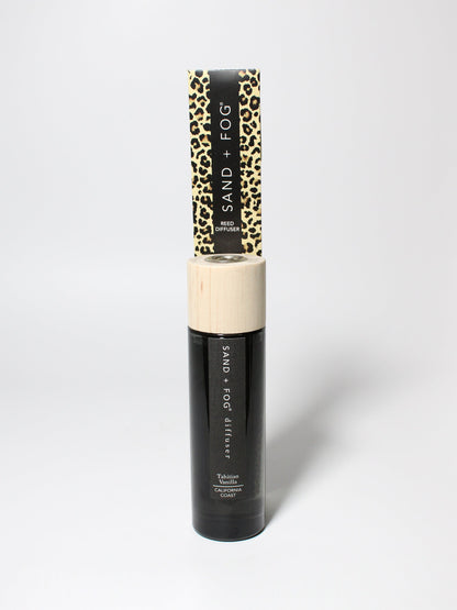 Tahitian Vanilla reed diffuser Black Milky glass with Wood Top
