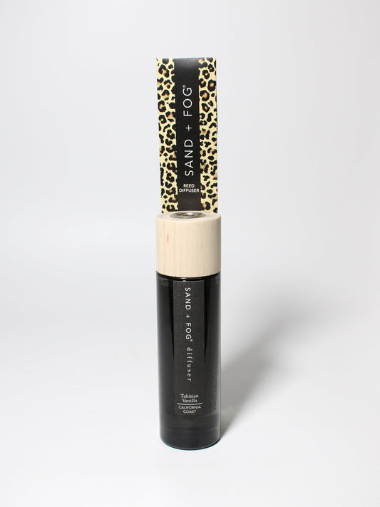 Tahitian Vanilla reed diffuser Black Milky glass with Wood Top