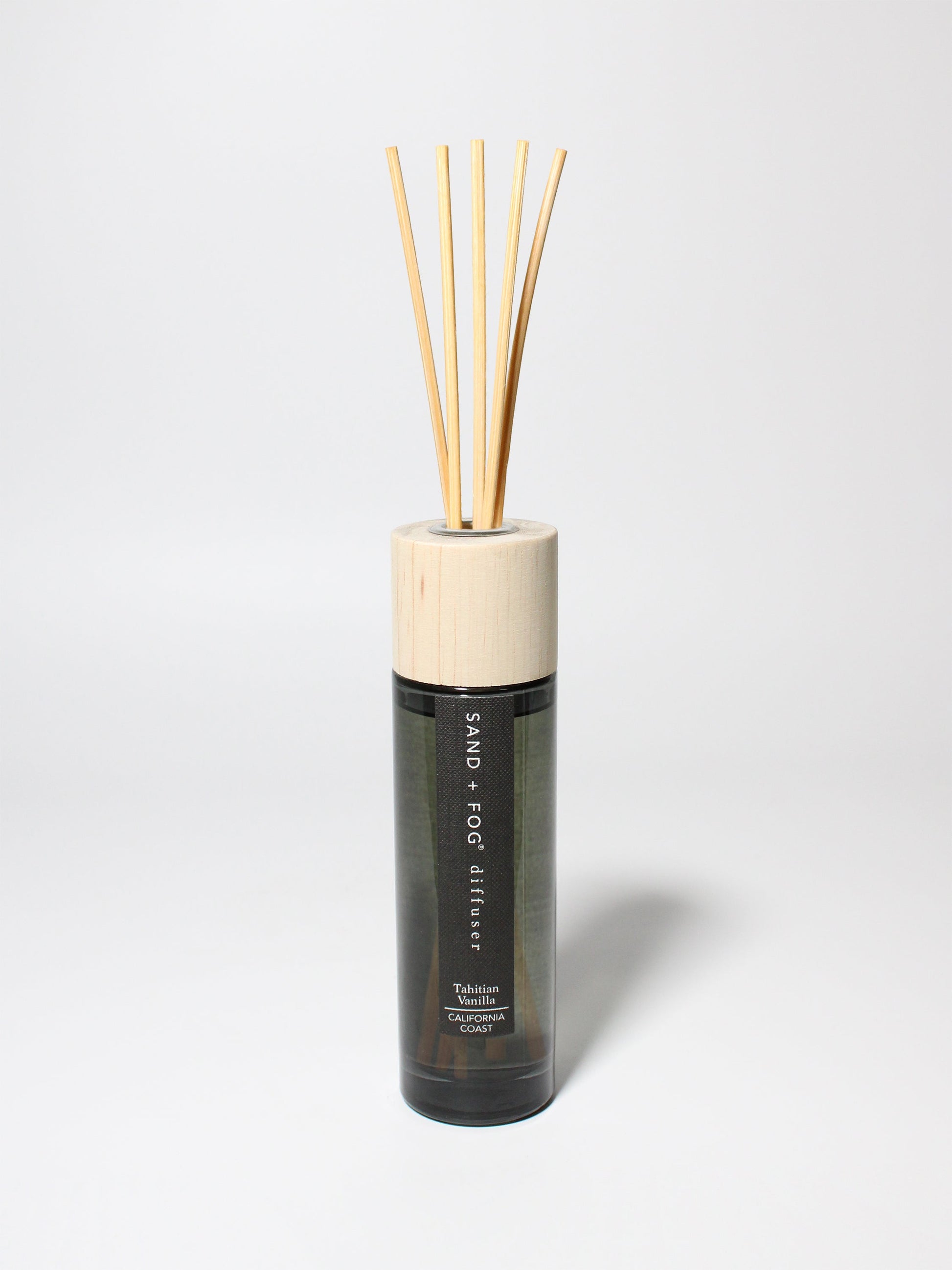 Tahitian Vanilla reed diffuser Black Milky glass with Wood Top