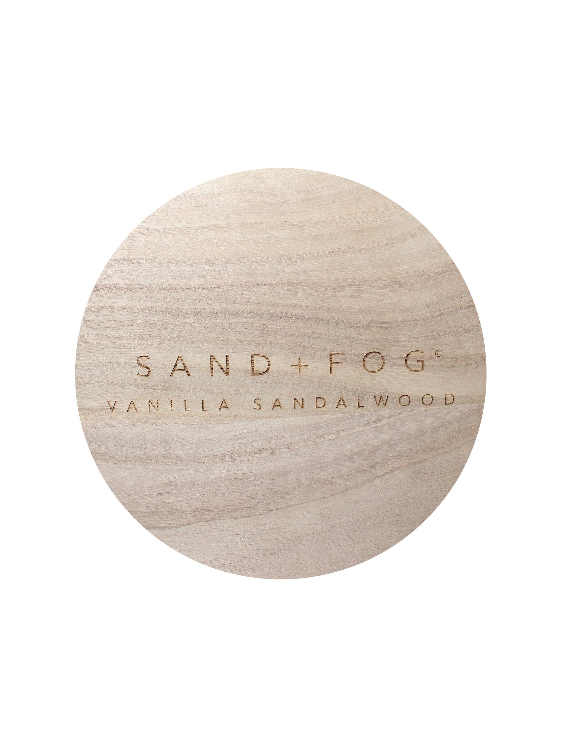 Vanilla Sandalwood 34 oz scented candle Cool gray vessel with S+F wood lid