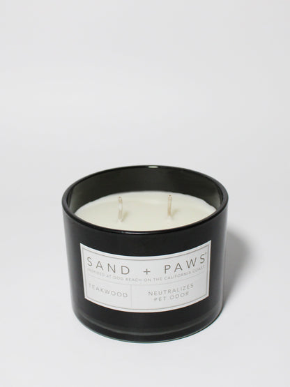 Sand + Paws Teakwood 12 oz scented candle