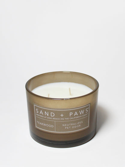 Sand + Paws Teakwood 12 oz scented candle