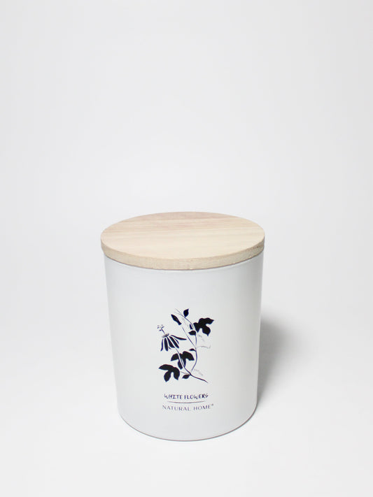 White Flowers Natural Home 11.5 oz scented candle