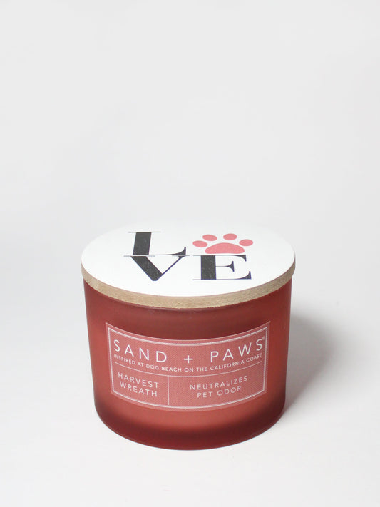 Sand + Paws Harvest Wreath 12 oz scented candle