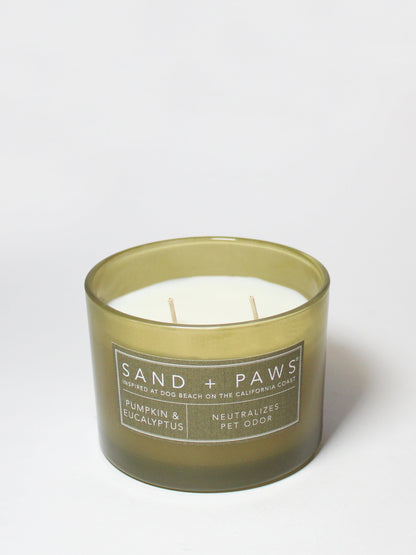 Sand + Paws Pumpkin & Eucalyptus 12 oz scented candle