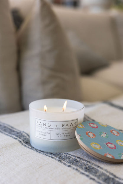 Sand + Paws Sun Washed Citrus 12 oz scented candle