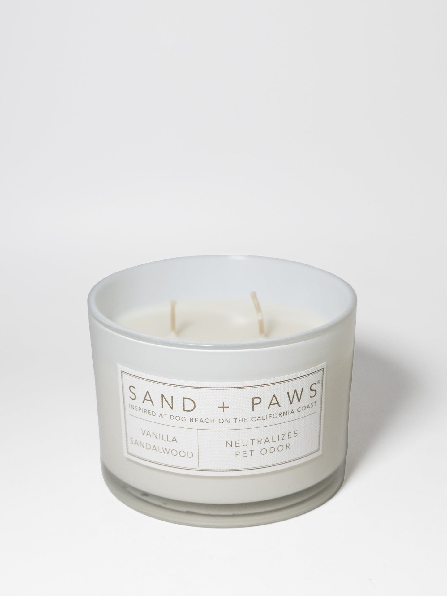Sand + Paws Vanilla Sandalwood 12 oz scented candle