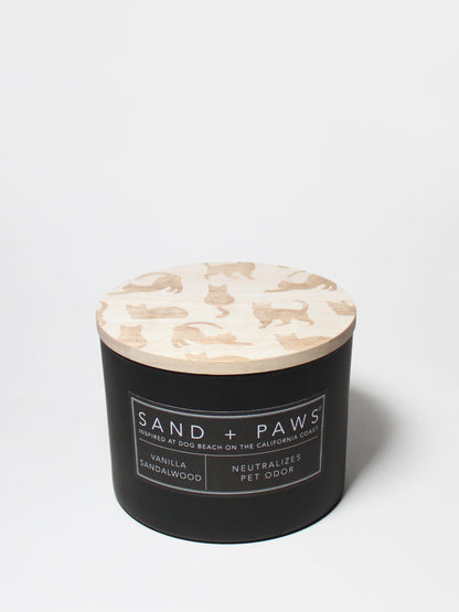 Sand + Paws Vanilla Sandalwood 12 oz scented candle
