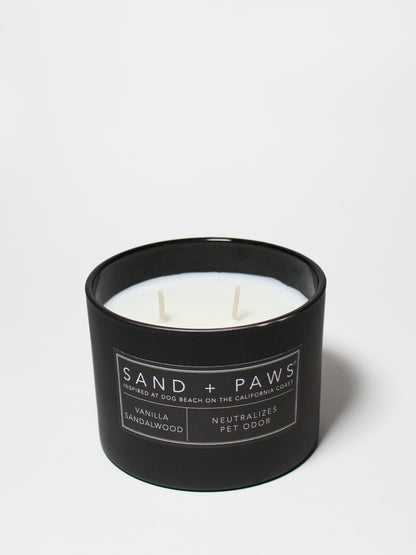 Sand + Paws Vanilla Sandalwood 12 oz scented candle